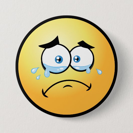 Badge Rond 7,6 Cm Pleurer Emoji Grand (Devant)