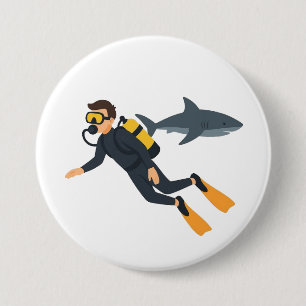 Badge Rond 7,6 Cm Plongée en scaphandre