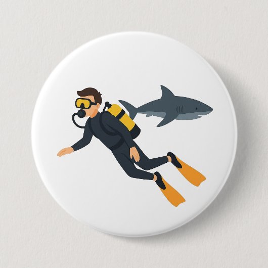 Badge Rond 7,6 Cm Plongée en scaphandre (Devant)