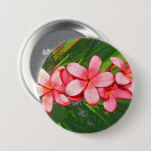 Badge Rond 7,6 Cm Plumeria (Devant & derrière)