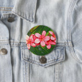 Badge Rond 7,6 Cm Plumeria (En situation)
