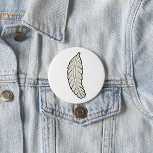 Badge Rond 7,6 Cm Plumes dessinées à la main Nature minimaliste