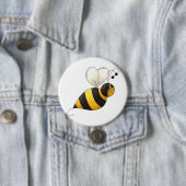 Badge Rond 7,6 Cm Plump Winged Bumble Bee (En situation)