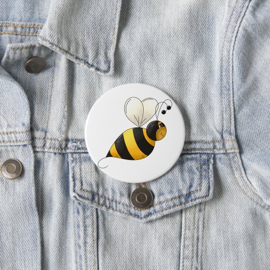 Badge Rond 7,6 Cm Plump Winged Bumble Bee (En situation)