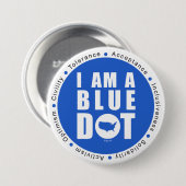 Badge Rond 7,6 Cm Point bleu Etats-Unis (Devant & derrière)