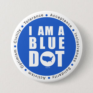 Badge Rond 7,6 Cm Point bleu Etats-Unis