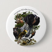 Badge Rond 7,6 Cm Pointeur À poils durs allemand (Devant)