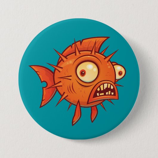 Badge Rond 7,6 Cm Poisson (Devant)