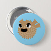 Badge Rond 7,6 Cm Poisson ballon (Devant & derrière)
