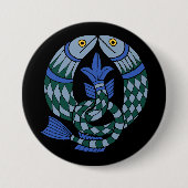 Badge Rond 7,6 Cm Poisson céleste médiéval (Devant)