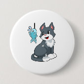 Badge Rond 7,6 Cm Poisson de chat (Devant)