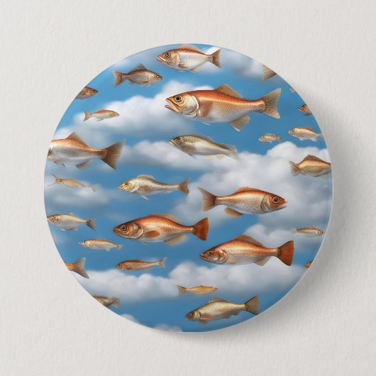 Badge Rond 7,6 Cm Poisson pluvieux (Devant)