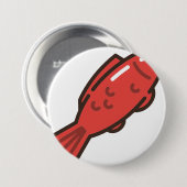 Badge Rond 7,6 Cm poisson rouge (Devant & derrière)