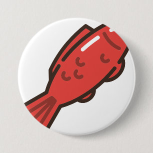 Badge Rond 7,6 Cm poisson rouge