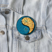 Badge Rond 7,6 Cm Poissons & Cheval de feu (En situation)