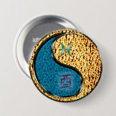Badge Rond 7,6 Cm Poissons & Coq de feu (Devant & derrière)