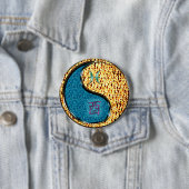Badge Rond 7,6 Cm Poissons & Coq de feu (En situation)