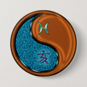 Badge Rond 7,6 Cm Poissons & Sanglier de Bois