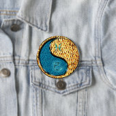 Badge Rond 7,6 Cm Poissons & Serpent de feu (En situation)