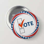 Badge Rond 7,6 Cm Politique USA Vote (Devant & derrière)