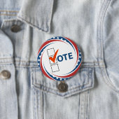 Badge Rond 7,6 Cm Politique USA Vote (En situation)