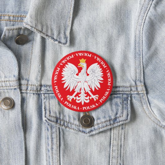 Badge Rond 7,6 Cm Polska 4 (En situation)
