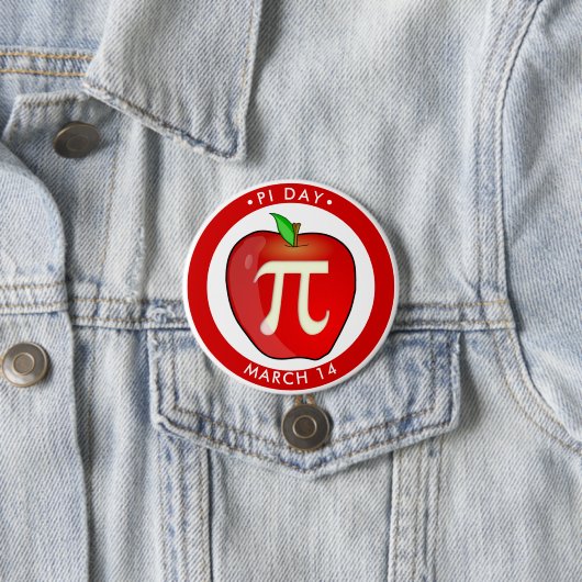Badge Rond 7,6 Cm Pomme Pi (En situation)