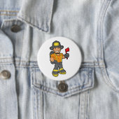 Badge Rond 7,6 Cm Pompier Avec Un Axe (En situation)