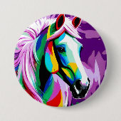 Badge Rond 7,6 Cm Pony coloré (Devant)