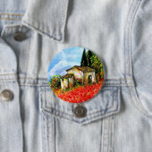 BADGE ROND 7,6 CM POPIES EN TOSCANE (En situation)