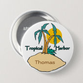 Badge Rond 7,6 Cm Port tropical (Devant & derrière)
