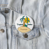 Badge Rond 7,6 Cm Port tropical (En situation)