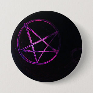 Badge Rond 7,6 Cm Porte - clé de pentagramme violet Yaei