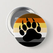 Badge Rond 7,6 Cm Portes Gay Pride Drapeau Ours Paw (Devant & derrière)