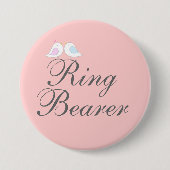 Badge Rond 7,6 Cm Porteur d'alliances mignon d'inséparables (Devant)