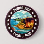 Badge Rond 7,6 Cm Porto Rico (Devant)