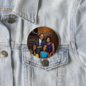BADGE ROND 7,6 CM PORTRAIT 2012 DE FAMILLE D'OBAMA (En situation)
