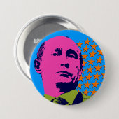Badge Rond 7,6 Cm Portrait d'art rose Poutine (Devant & derrière)