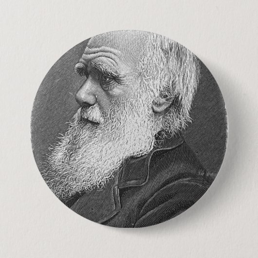 Badge Rond 7,6 Cm Portrait de Darwin (Devant)