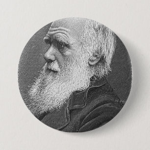 Badge Rond 7,6 Cm Portrait de Darwin