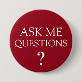 Badge Rond 7,6 Cm Posez-moi des questions Boutons de message en bloc (Devant)