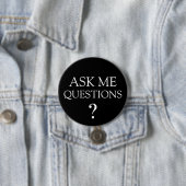 Badge Rond 7,6 Cm Posez-moi des questions Boutons de message en bloc (En situation)
