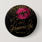 Badge Rond 7,6 Cm Posez-moi des questions sur mes lèvres glamour - R (Devant)