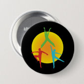 Badge Rond 7,6 Cm Postures de danse (Devant & derrière)