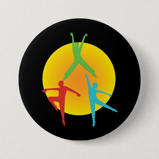 Badge Rond 7,6 Cm Postures de danse (Devant)