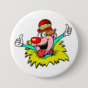 Badge Rond 7,6 Cm Pouce Haut, amusant clown,