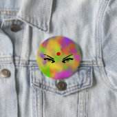 Badge Rond 7,6 Cm Poudre Holi et yeux (En situation)