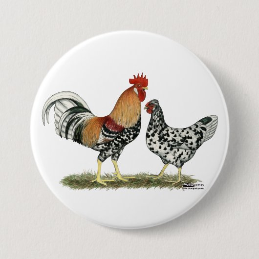 Badge Rond 7,6 Cm Poulets islandais (Devant)