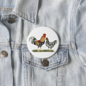 Badge Rond 7,6 Cm Poulets islandais (En situation)