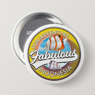 Badge Rond 7,6 Cm Pour le logo de l'Indonésie fabuleuse d'aventure